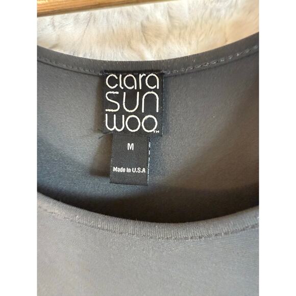 Ciara Sun Woo Mid-Length Scoop Neck Tank Top Charcoal Gray Wrinkle-Free Medium - Picture 3 of 8